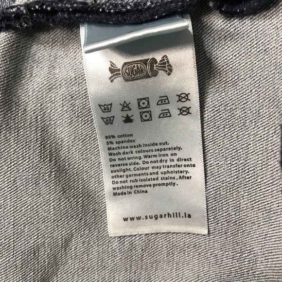 Sugarhill embroidery retro light wash 7 sins printed graphic denim jacket - Picture 10 of 10